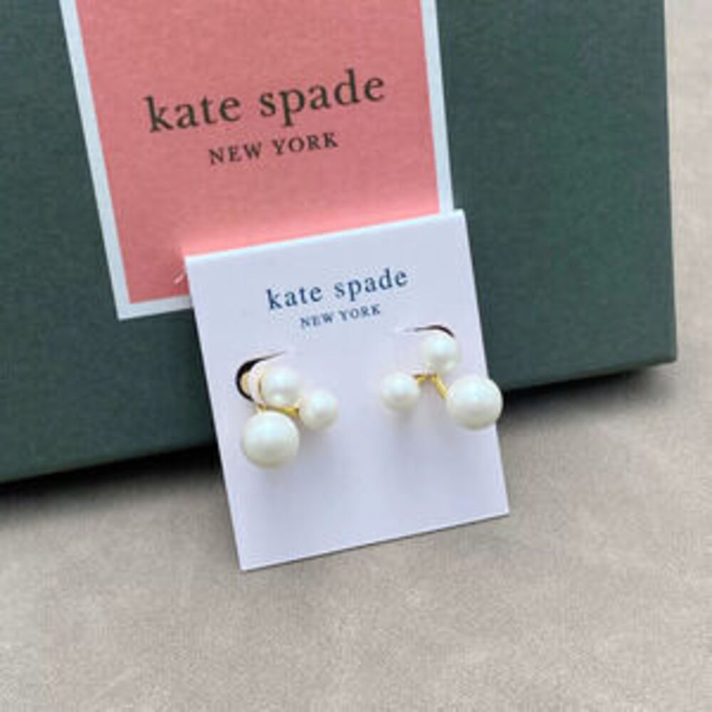 kate spade Two Way Mixed Size Pearl Earrings Silver Needle
